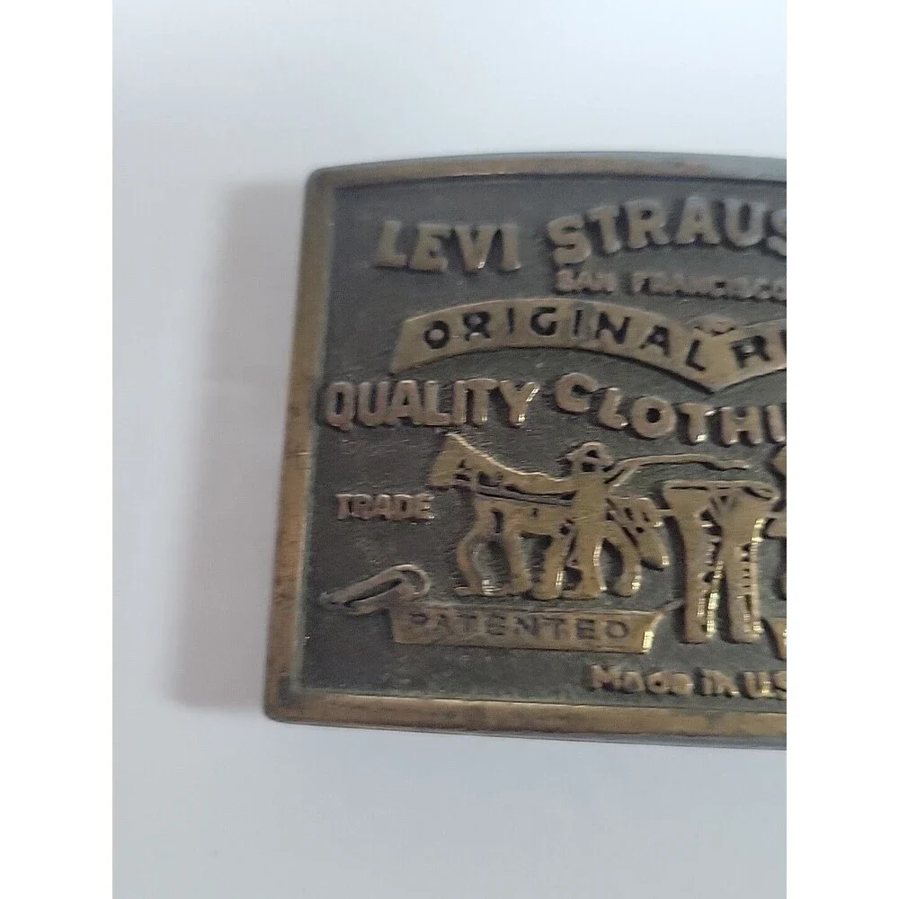 Levi Strauss & Co Original Riveted Quality Clothing XX Metal Belt Buckle Vintage